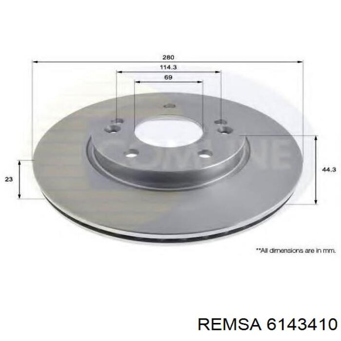 Тормоз дисковый передний Remsa 6143410 цена, от 34.65 USD