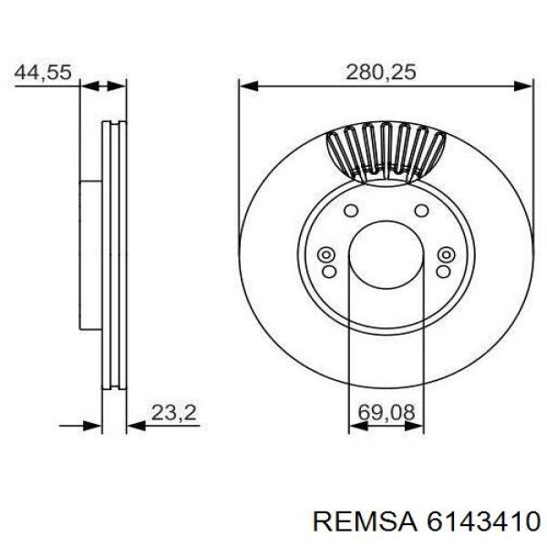 Тормоз дисковый передний Remsa 6143410 цена, от 34.65 USD