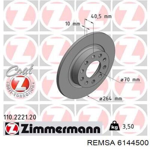 Купить 6144500 Remsa Диск тормозной задний