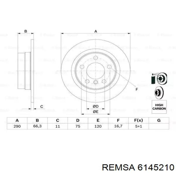 Тормоз дисковый передний Remsa 6145210 цена, от 75.90 USD