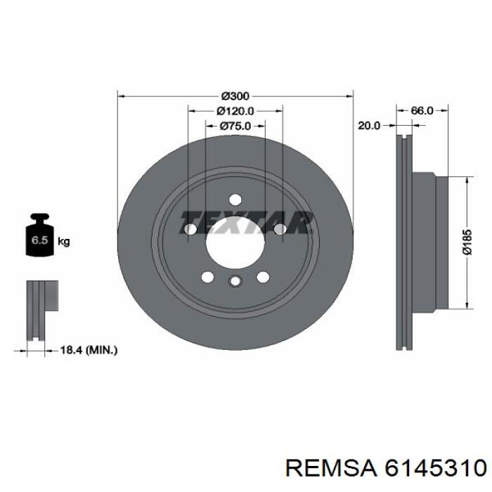 Задний тормозной диск Remsa 6145310 цена, от 56.45 USD
