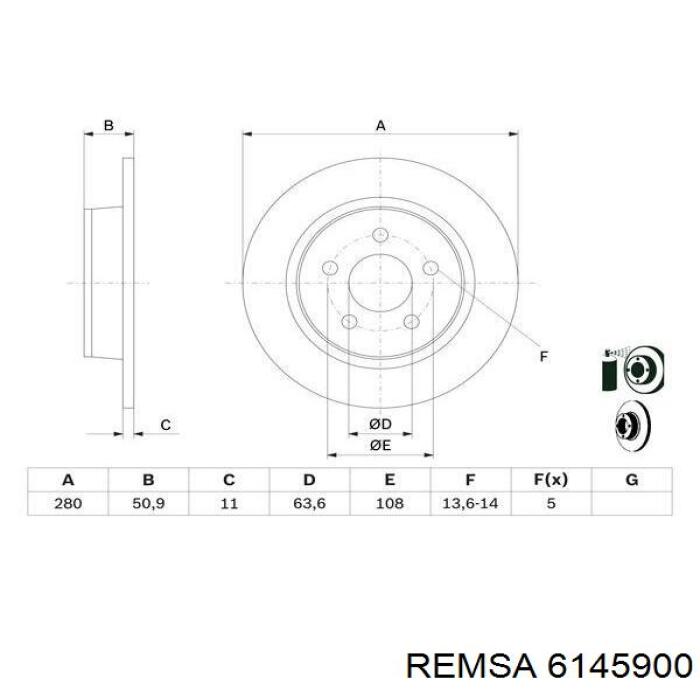 Задний дисковый тормоз Remsa 6145900