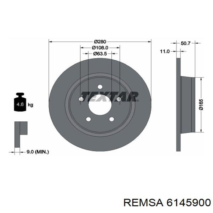Задний тормозной диск Remsa 6145900 цена, от 30.59 USD