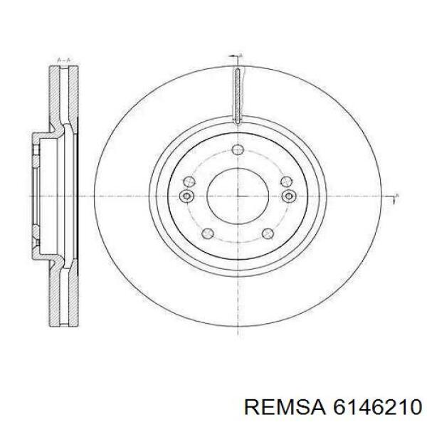 Передние тормозные диски 6146210 Remsa