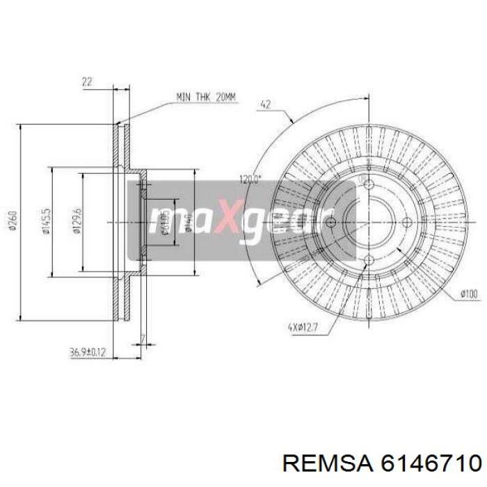 Купить 6146710 Remsa Ротор тормозной