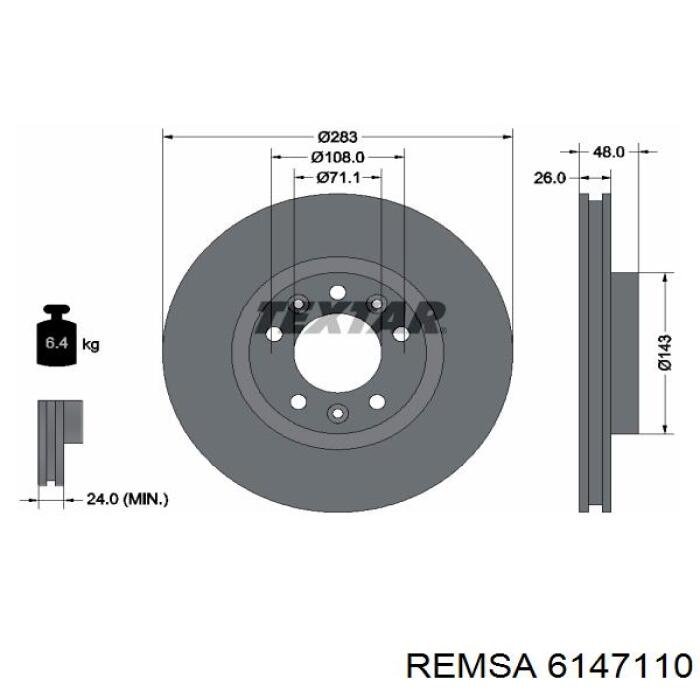 Тормоз дисковый передний Remsa 6147110 цена, от 48.53 USD