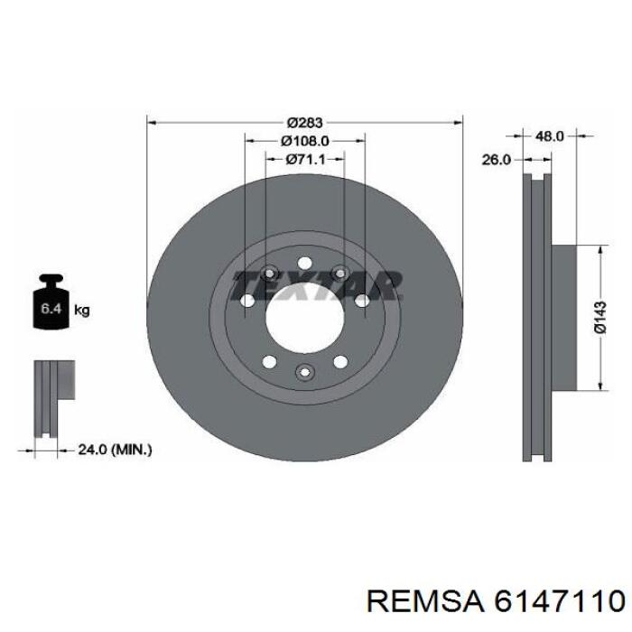 Тормоз дисковый передний Remsa 6147110 цена, от 48.53 USD