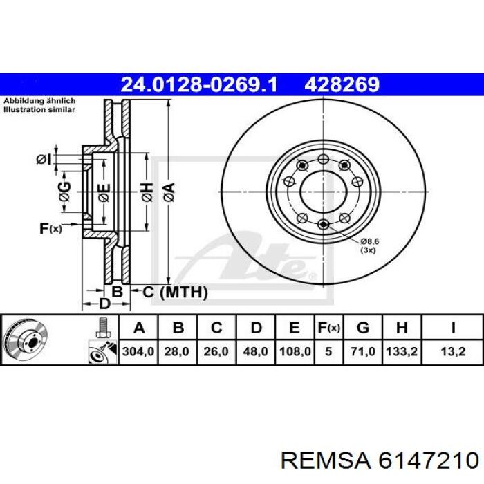 Купить 6147210 Remsa Ротор тормозной
