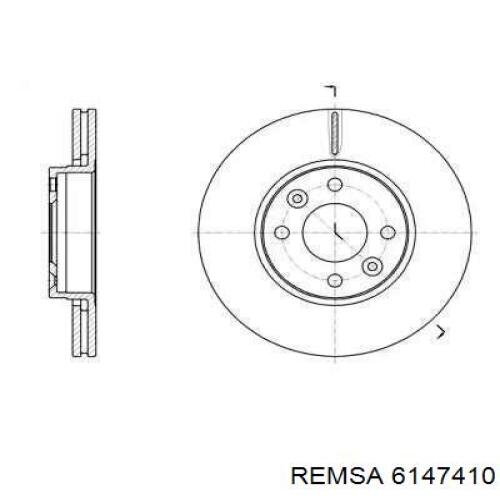 Передние тормозные диски 6147410 Remsa