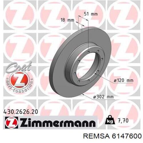 Задний тормозной диск Remsa 6147600 цена, от 52.73 USD