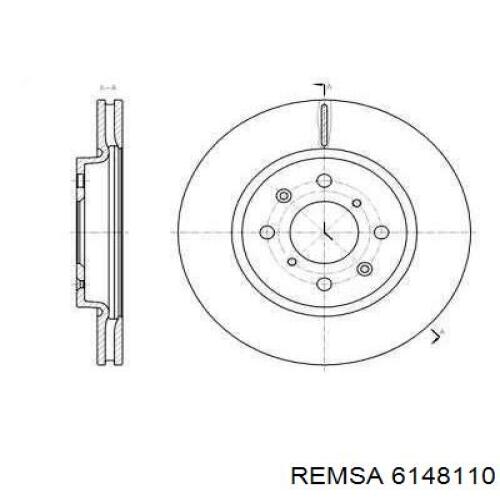 Передние тормозные диски 6148110 Remsa