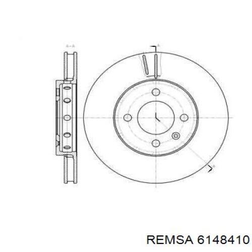 Передние тормозные диски 6148410 Remsa