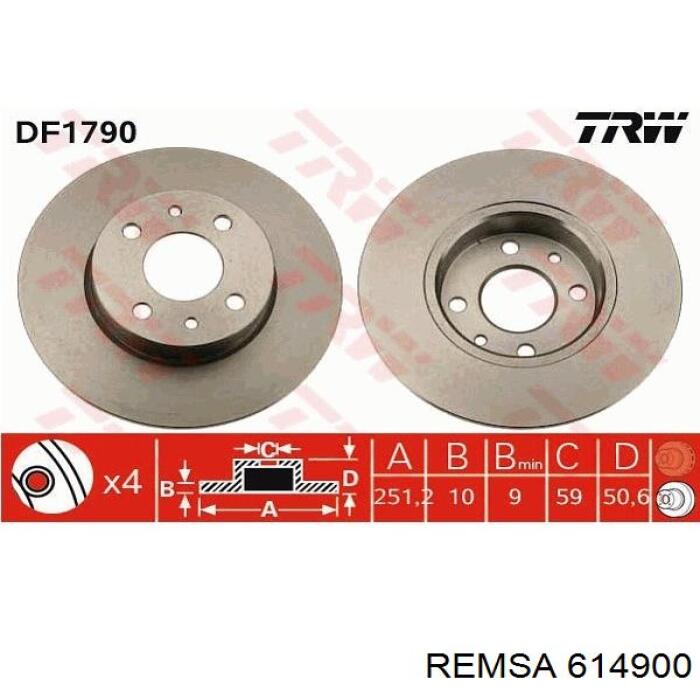 Задний дисковый тормоз Remsa 614900