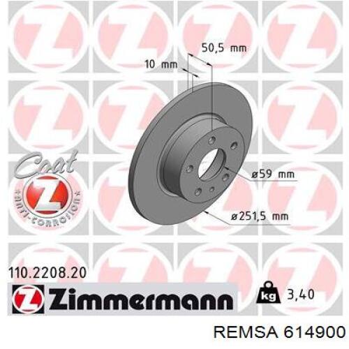 Задний тормозной диск Remsa 614900 цена, от 27.84 USD
