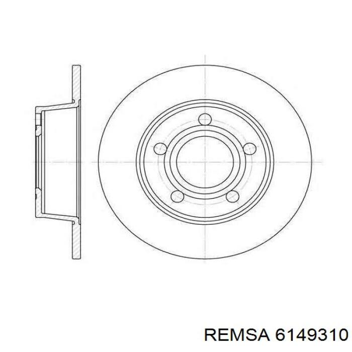 Передние тормозные диски 6149310 Remsa