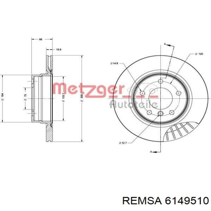 Задний дисковый тормоз Remsa 6149510