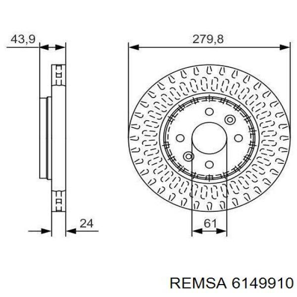 Тормоз дисковый передний Remsa 6149910 цена, от 40.33 USD
