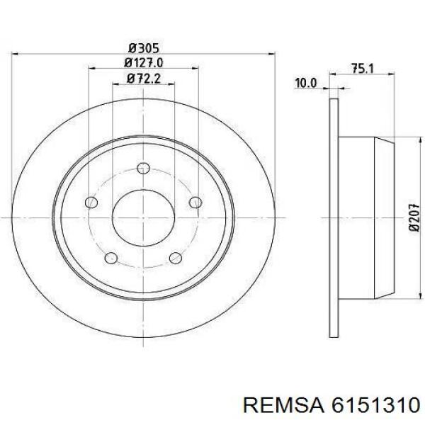 Тормозные диски 6151310 Remsa