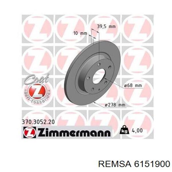 Тормозные диски 6151900 Remsa