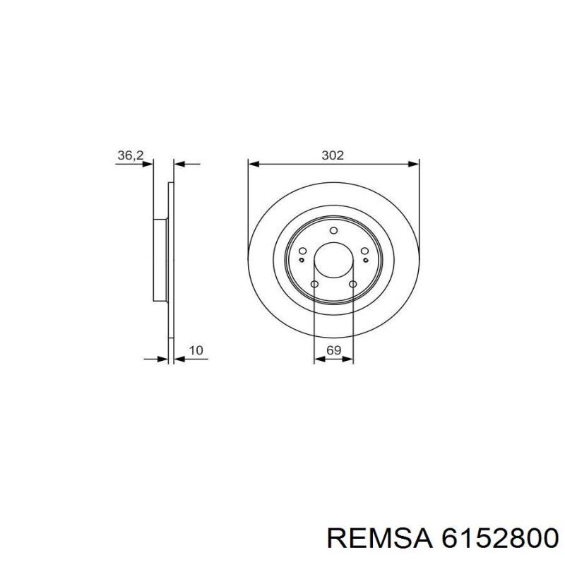 Тормозные диски 6152800 Remsa