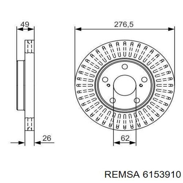 Передние тормозные диски 6153910 Remsa