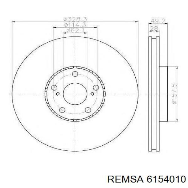 Тормоз дисковый передний Remsa 6154010 цена, от 50.51 USD