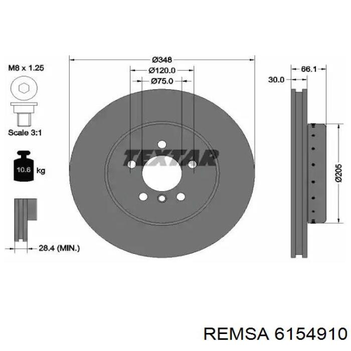 6154910 Remsa Диск тормозной передний