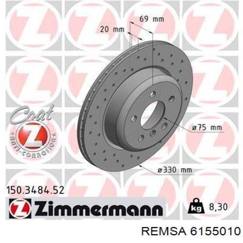 Задний тормозной диск Remsa 6155010 цена, от 89.49 USD