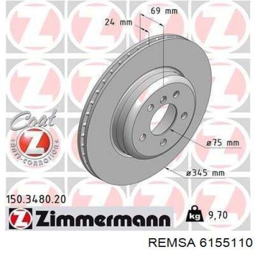 Задний тормозной диск Remsa 6155110 цена, от 91.05 USD