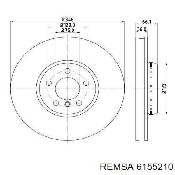 Передний тормозной диск Remsa 6155210