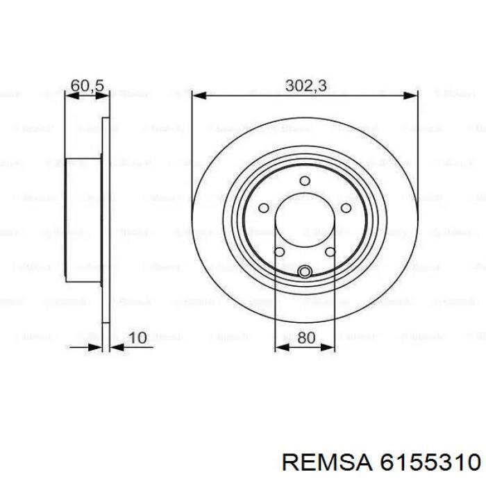 Диск гальмівний передній 6155310 Remsa