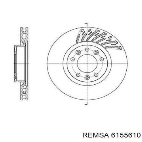 Передние тормозные диски 6155610 Remsa