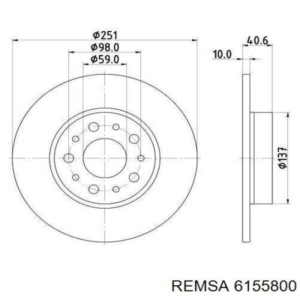 Задний дисковый тормоз Remsa 6155800