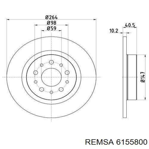 Купить 6155800 Remsa Диск тормозной задний