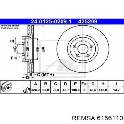 Купить 6156110 Remsa Ротор тормозной