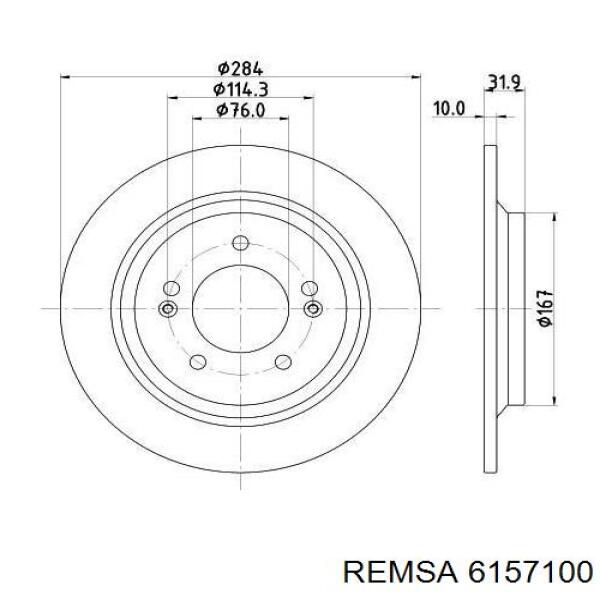 Задний тормозной диск Remsa 6157100 цена, от 41.22 USD