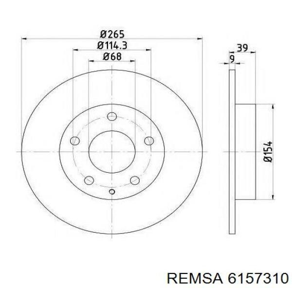 Передние тормозные диски 6157310 Remsa