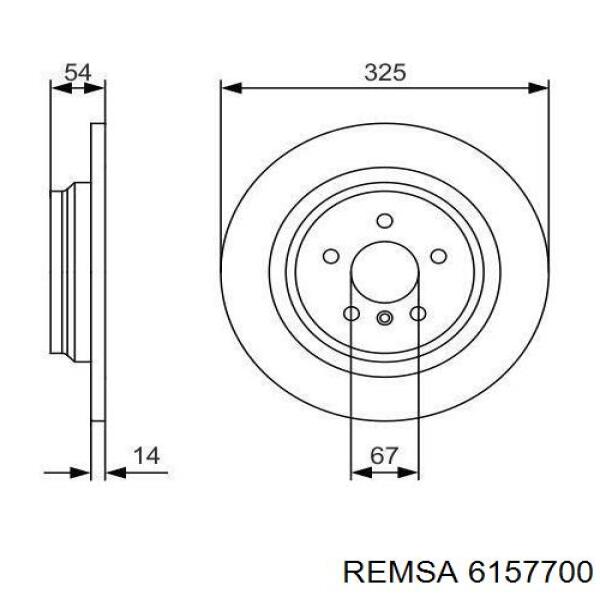 Купить 6157700 Remsa Диск тормозной задний