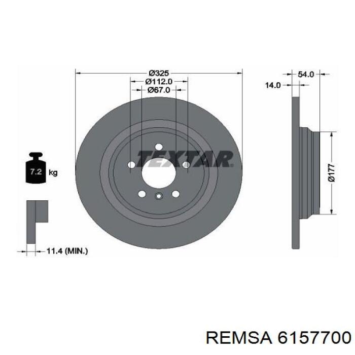Задний тормозной диск Remsa 6157700 цена, от 64.63 USD