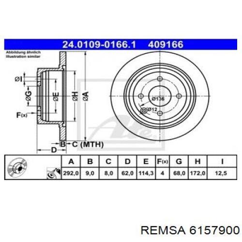 Задний дисковый тормоз Remsa 6157900
