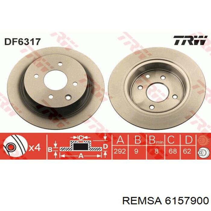 Задний тормозной диск Remsa 6157900 цена, от 43.98 USD