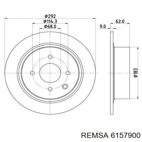 Купить 6157900 Remsa Диск тормозной задний