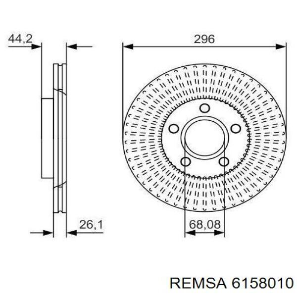 Передние тормозные диски 6158010 Remsa