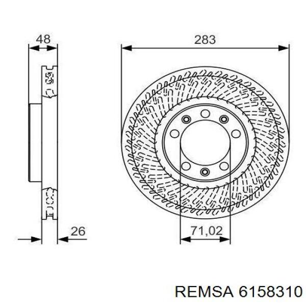 Передние тормозные диски 6158310 Remsa