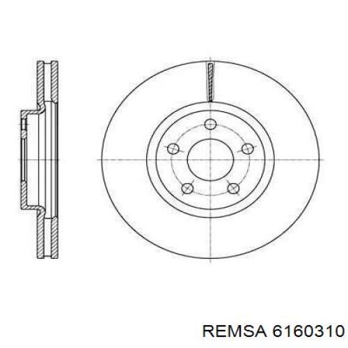 Передние тормозные диски 6160310 Remsa