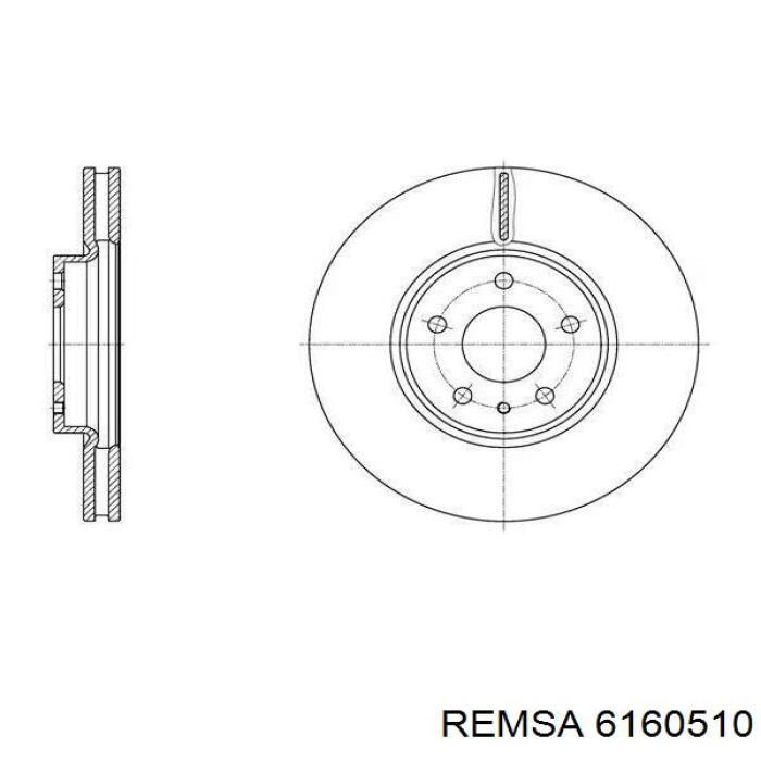 Передние тормозные диски 6160510 Remsa