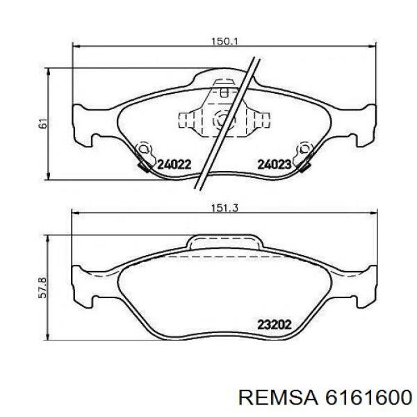 Задний дисковый тормоз Remsa 6161600