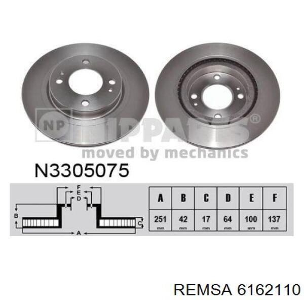 Тормоз дисковый передний Remsa 6162110 цена, от 34.82 USD