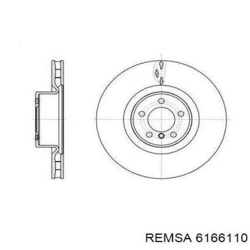 Передние тормозные диски 6166110 Remsa