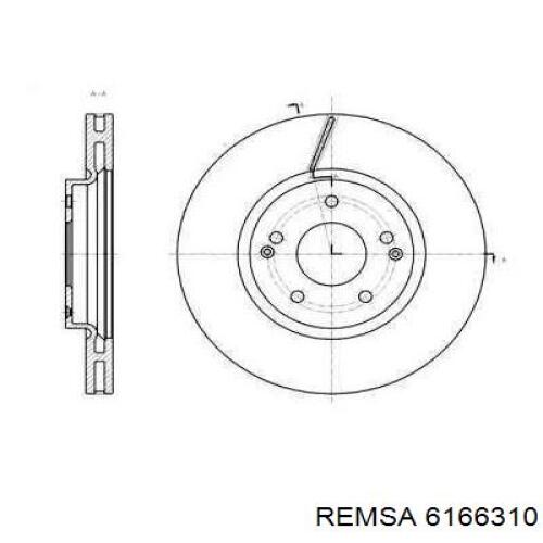 Передние тормозные диски 6166310 Remsa